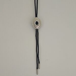 Silver and Black Bolo Tie